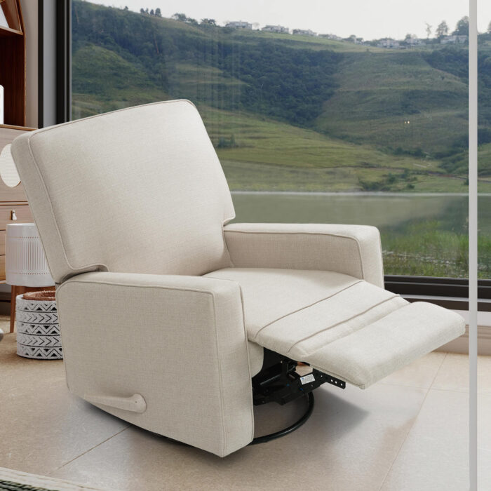 Manual Recliner Nursery Glider & Swivel Rocking Recliner Chair, Fabric - Image 9