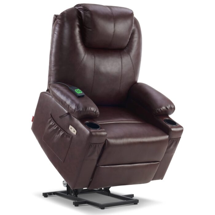 💥Clearance Sale🔥 MCombo Large Lay Flat Dual Motor Power Lift Recliner Chair Sofa with Massage and Heat, USB Ports, Cup Holders, Extended Footrest！ - Image 8