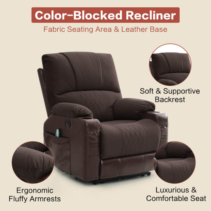 Power Recliner Chair with Heat and Massage, Wall Hugger - Image 8