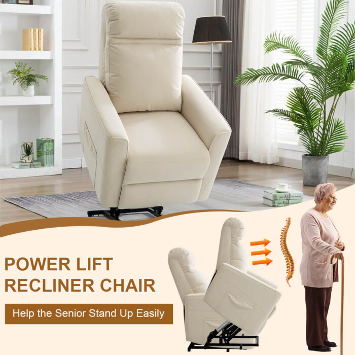 Power Lift Chair with Kneading Massage, Fabric - Image 3