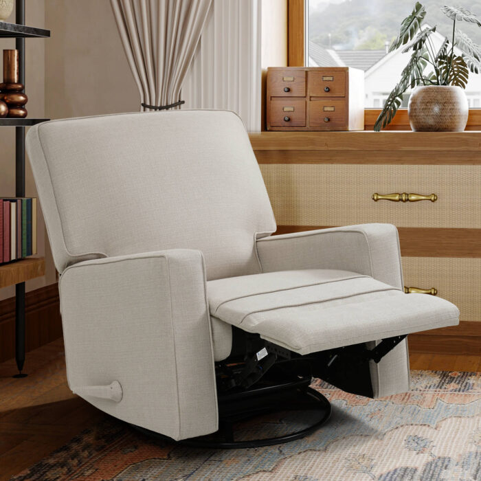 Manual Recliner Nursery Glider & Swivel Rocking Recliner Chair, Fabric - Image 10