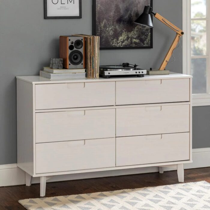 6-Drawer Caramel Mid Century Modern Wood Dresser - Image 11