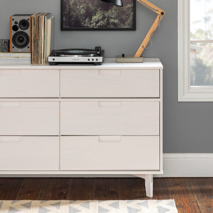 6-Drawer Caramel Mid Century Modern Wood Dresser - Image 7