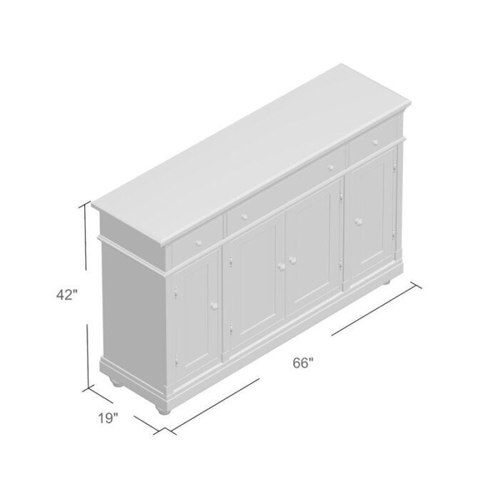 66'' Wide 3 Drawer Sideboard - 图片 6