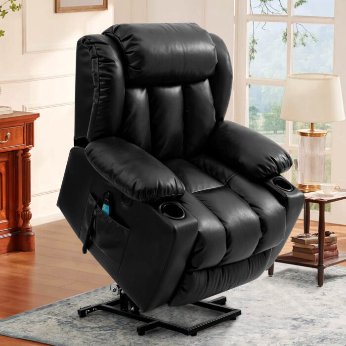 💥Clearance Sale🔥 Mcombo Electric lift Recliner sofa with massage and heating functions, 3 positions, 2 side pockets and cup holders, USB ports! - Image 3